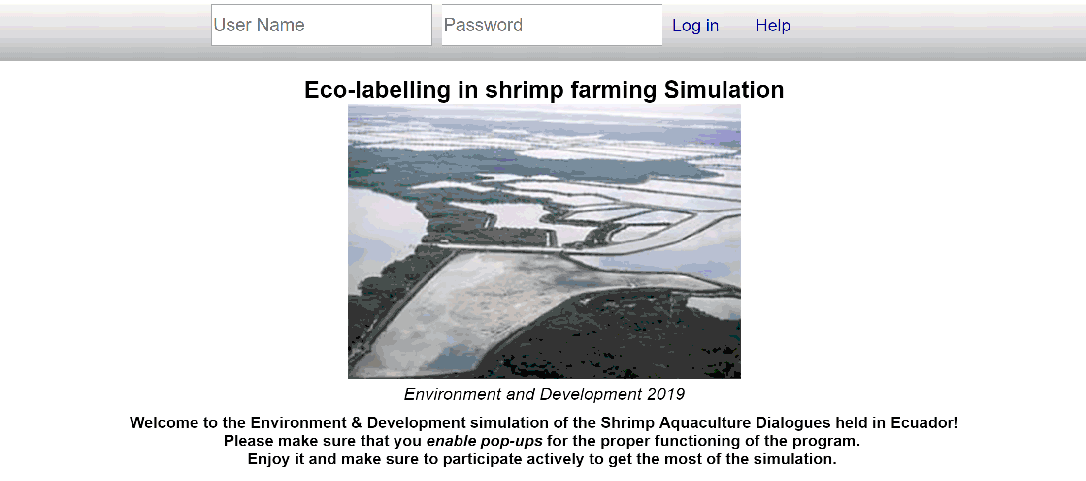 Eco-labelling in shrimp farming Simulation